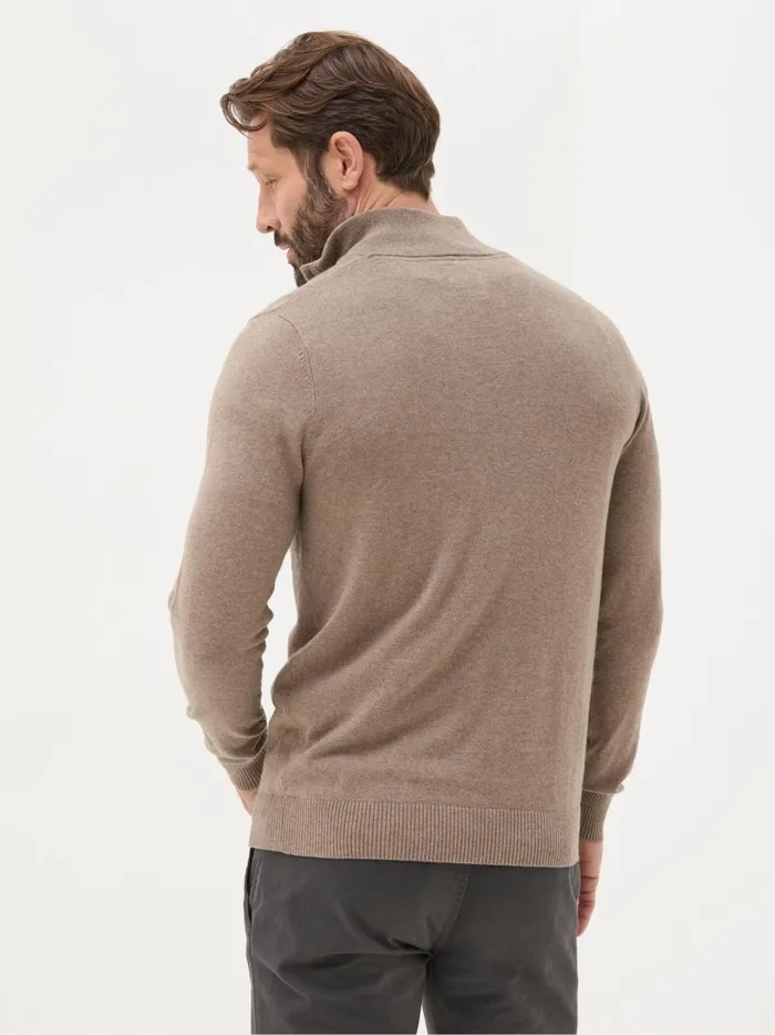 Men Knitwear Fat Face Rye Natural HalfNeck