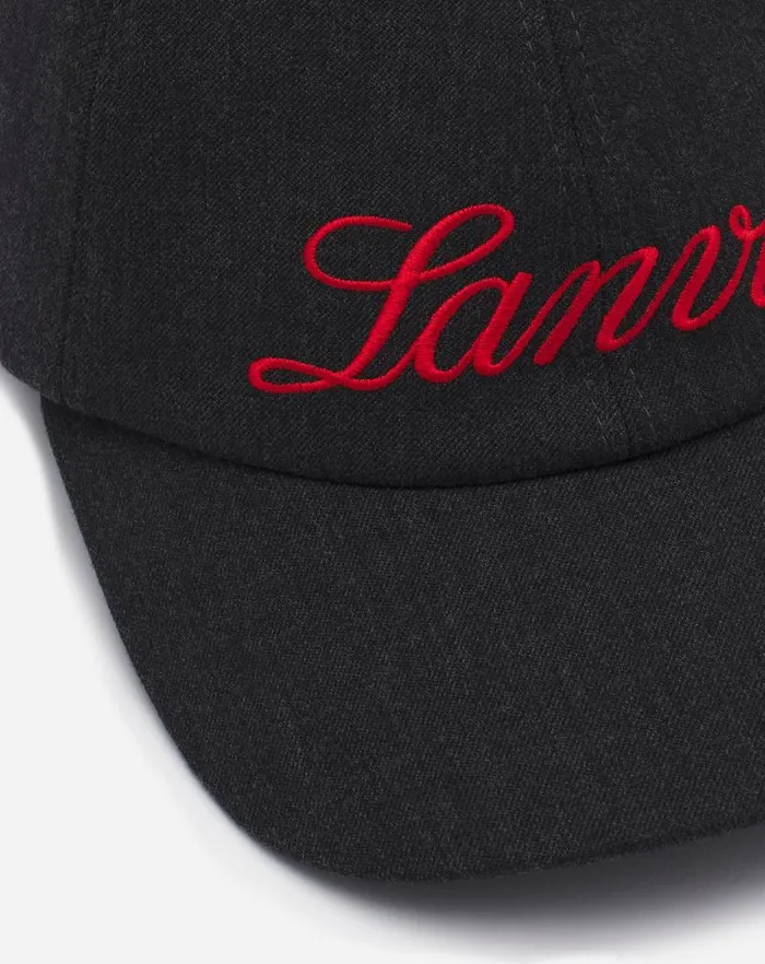 Men Lanvin Hats Lanvin Script Wool Cap Anthracitered