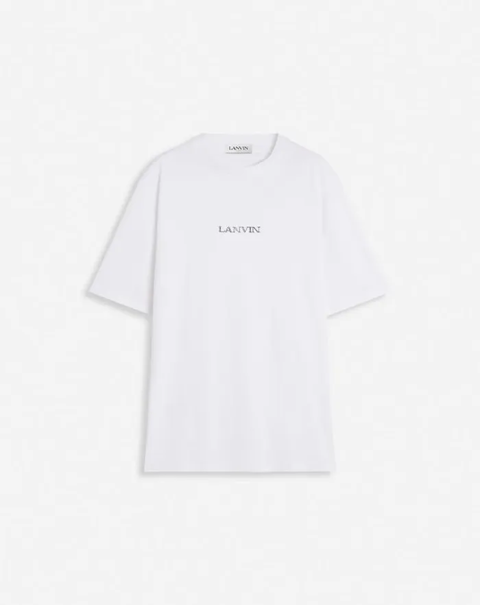 Men Lanvin Tshirts and Polos Unisex Lanvin Logo Tshirt Optic White
