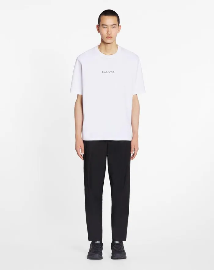 Men Lanvin Tshirts and Polos Unisex Lanvin Logo Tshirt Optic White Men Lanvin Tshirts and Polos Unisex Lanvin Logo Tshirt Optic White
