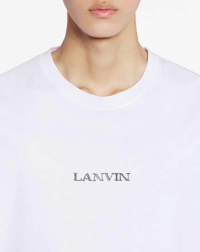 Men Lanvin Tshirts and Polos Unisex Lanvin Logo Tshirt Optic White Men Lanvin Tshirts and Polos Unisex Lanvin Logo Tshirt Optic White