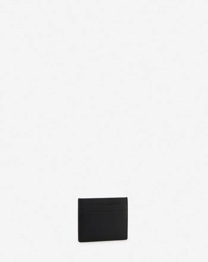 Men Lanvin Wallets and Small Leather Goods Hobo Tie Leather Card Holder Black