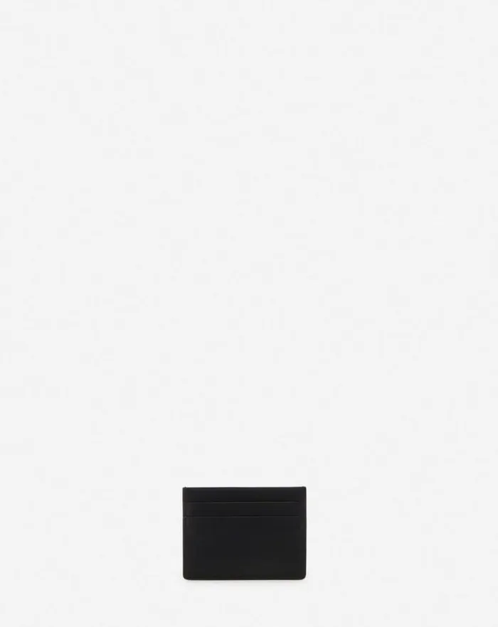 Men Lanvin Wallets and Small Leather Goods Hobo Tie Leather Card Holder Black