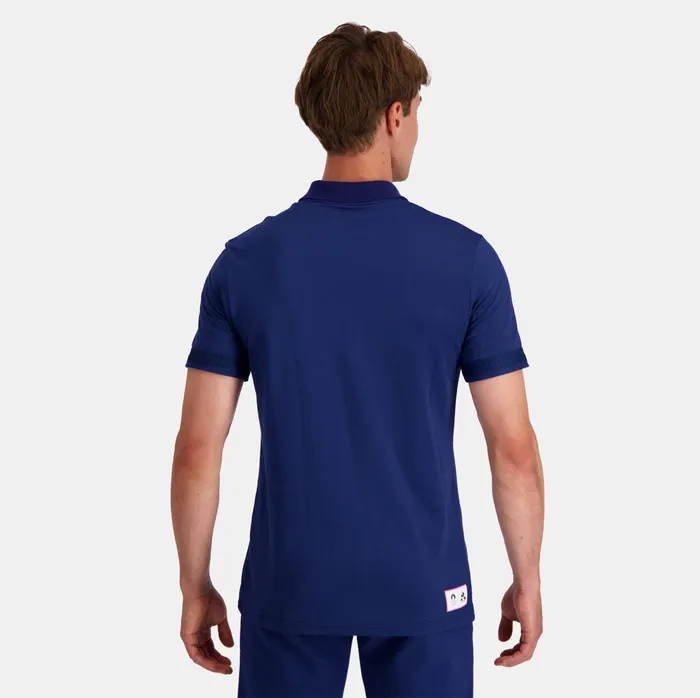 Men Le Coq Sportif Polos Shirts Paris 2024 Polo Shirt Blue Depths