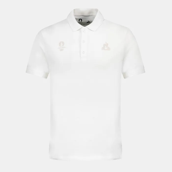 Men Le Coq Sportif Polos Shirts Paris 2024 Polo Shirt Marshmallow