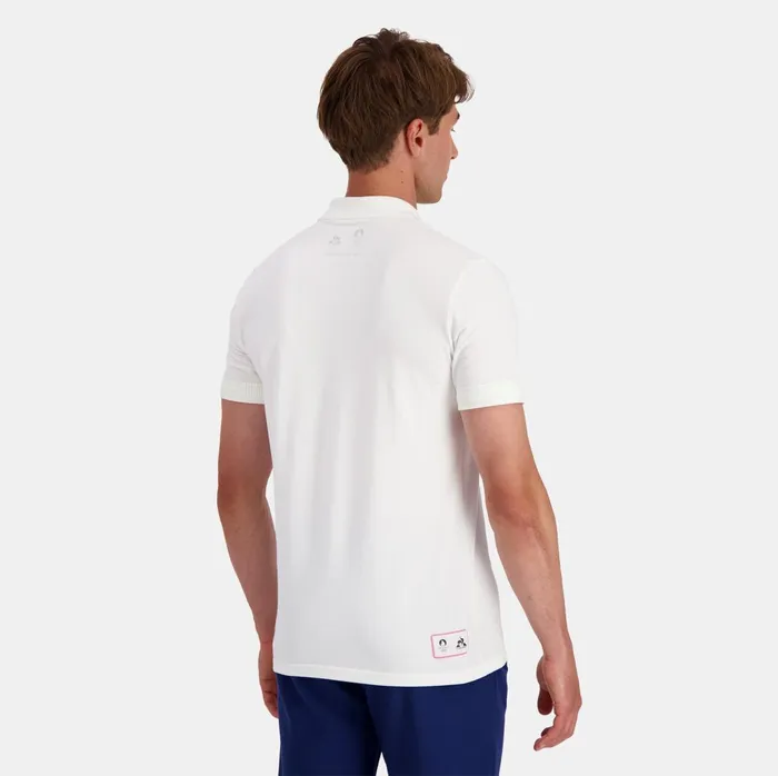 Men Le Coq Sportif Polos Shirts Paris 2024 Polo Shirt Marshmallow