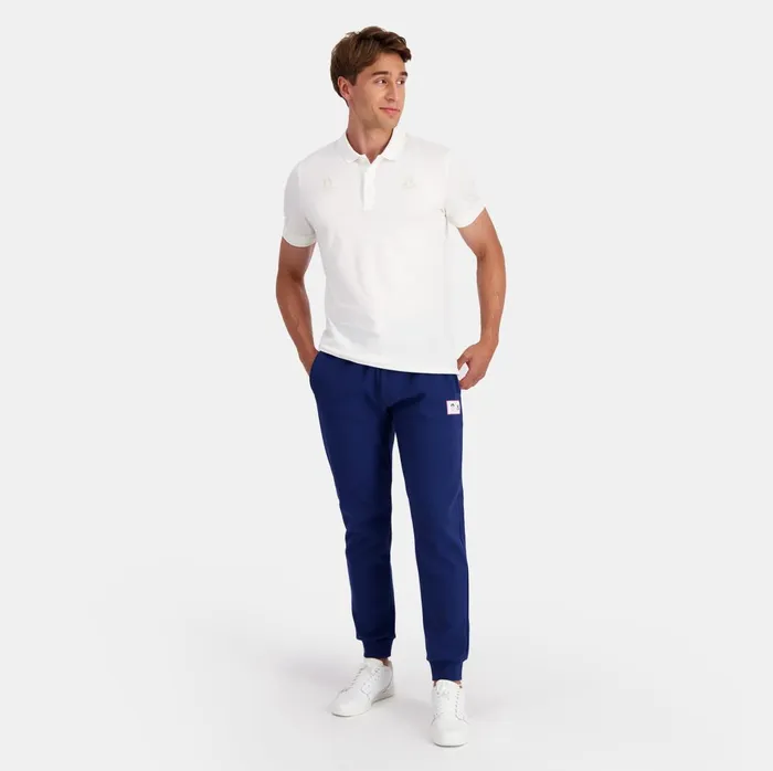 Men Le Coq Sportif Polos Shirts Paris 2024 Polo Shirt Marshmallow