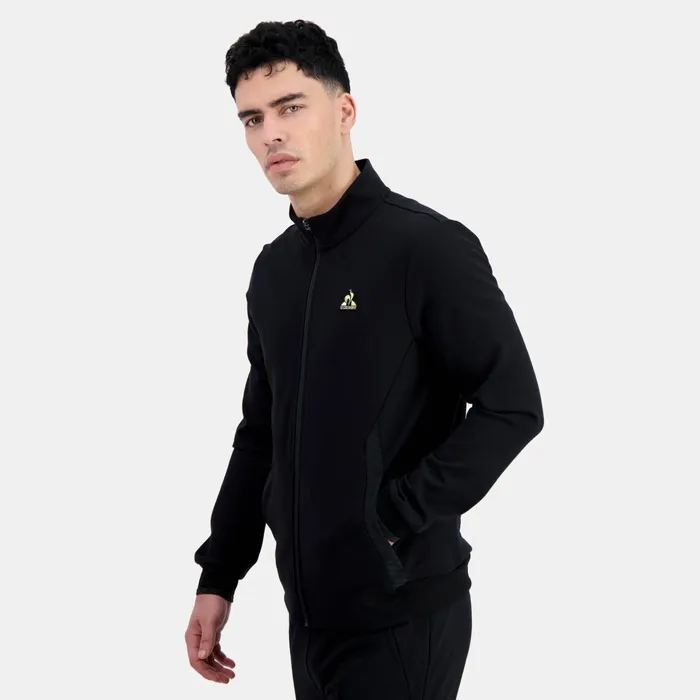 Men Le Coq Sportif Sweatshirts Coq D039or ZipUp Sweatshirtshirt Black