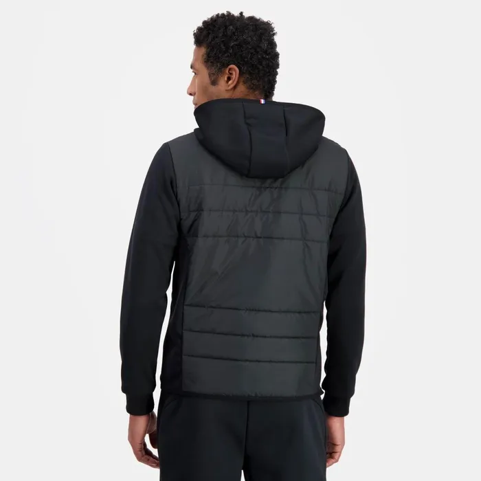 Men Le Coq Sportif Sweatshirts Ton Sur Ton ZipUp Hoodie Hybride Dperlant Black Men Le Coq Sportif Sweatshirts Ton Sur Ton ZipUp Hoodie Hybride Dperlant Black