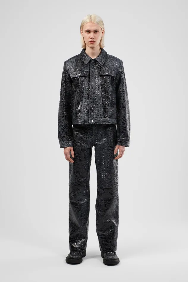 Men Leather Jacket Dark Gray Leather Jacket Camper Jackets
