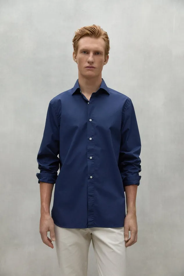 Men Navy Blue Alfredo Shirt Ecoalf Shirts