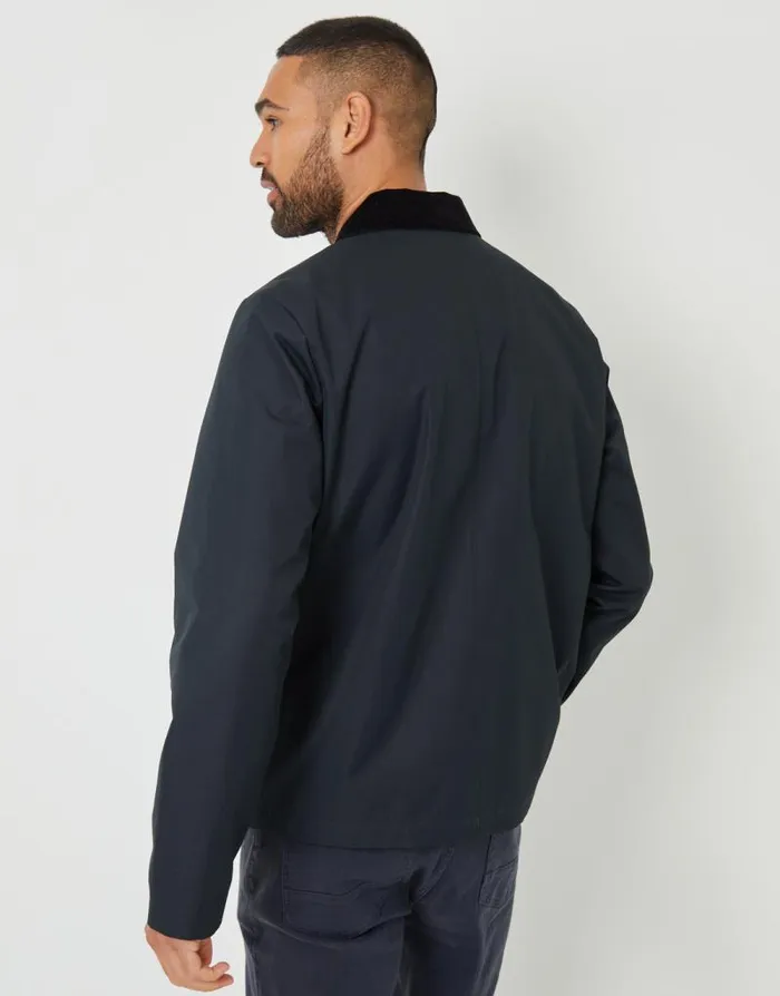 Men Navy Showerproof Corduroy Collar Jacket Threadbare Jackets Men Navy Showerproof Corduroy Collar Jacket Threadbare Jackets