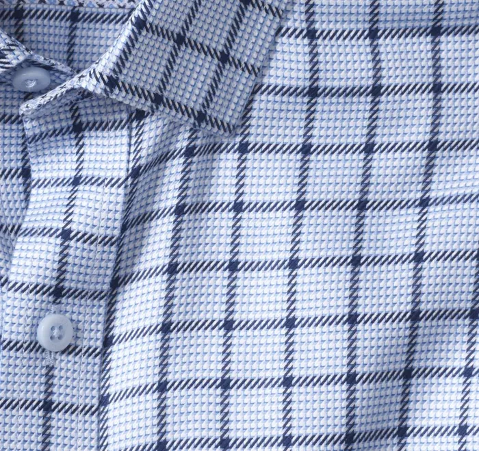 Men NonIron Dress Shirt Blue Angled Neat Windowpane JohnstonandMurphy Shirts Men NonIron Dress Shirt Blue Angled Neat Windowpane JohnstonandMurphy Shirts
