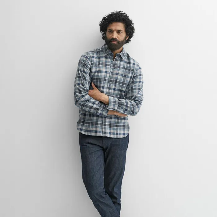 Men Oliver Sweeney Shirts Censo NavyGrey Check