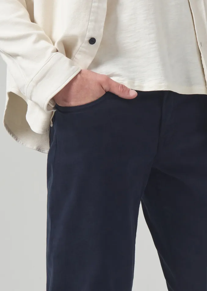 Men Pants Citizens Of Humanity London Tapered Slim Stretch Sateen In True Navy