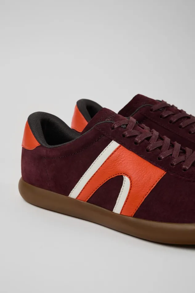Men Pelotas Soller Burgundy NubuckLeather Sneaker Camper Sneakers
