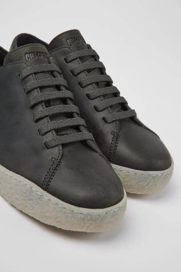 Men Peu Terreno Gray Leather Shoes Camper Sneakers
