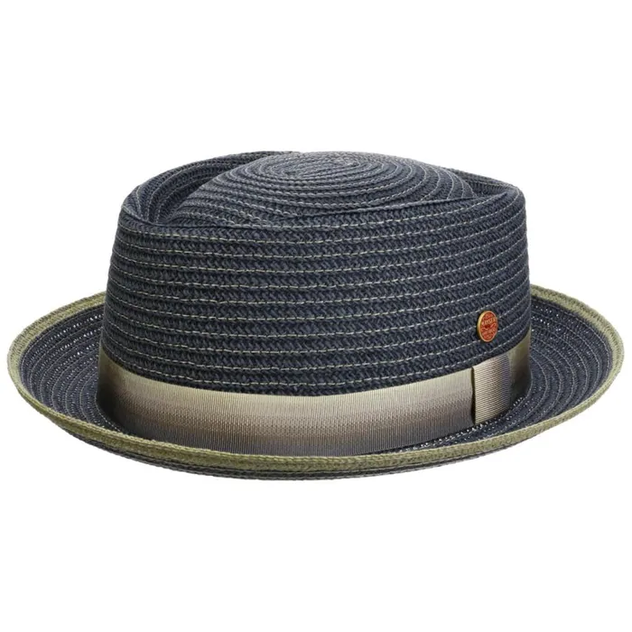 Men Pork Pie Hats Mayser Andy Pork Pie Straw Hat Blue