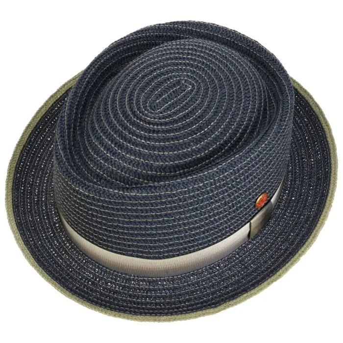Men Pork Pie Hats Mayser Andy Pork Pie Straw Hat Blue Men Pork Pie Hats Mayser Andy Pork Pie Straw Hat Blue