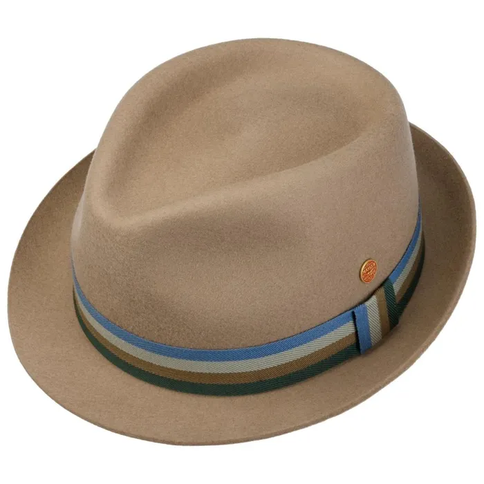 Men Pork Pie Hats Mayser Samu Striped Band Pork Pie Wool Hat Beige Men Pork Pie Hats Mayser Samu Striped Band Pork Pie Wool Hat Beige
