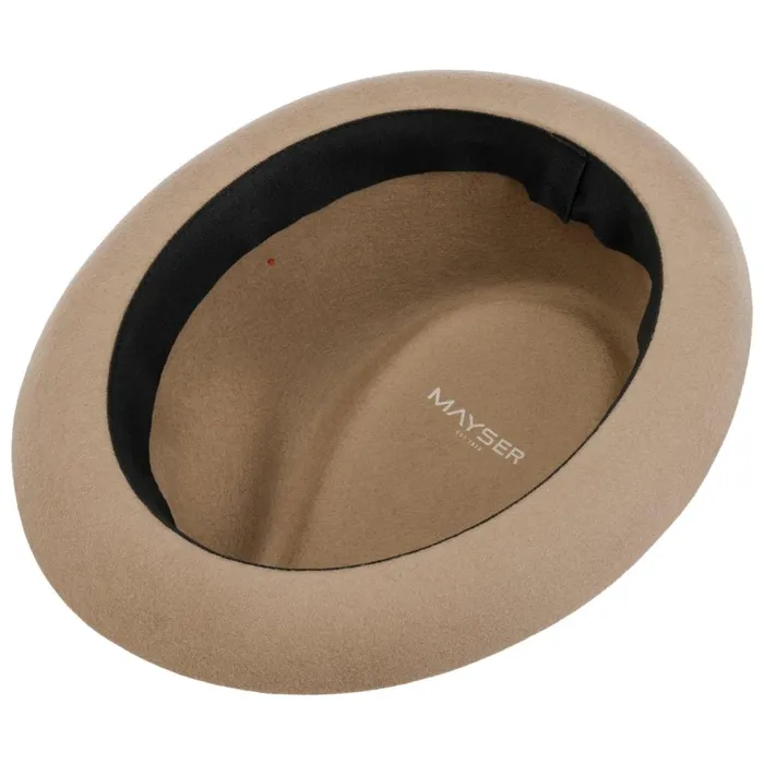 Men Pork Pie Hats Mayser Samu Striped Band Pork Pie Wool Hat Beige Men Pork Pie Hats Mayser Samu Striped Band Pork Pie Wool Hat Beige