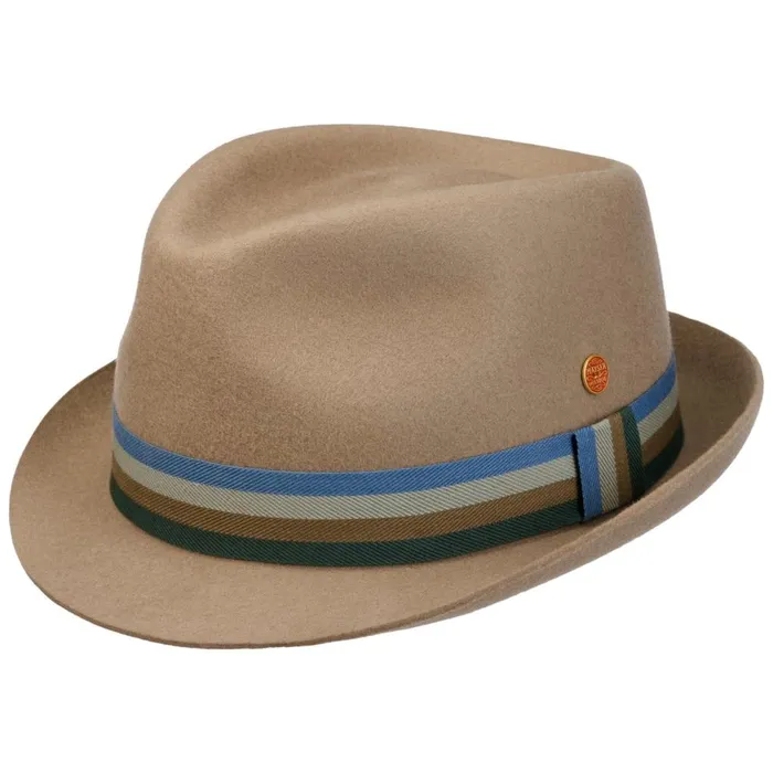 Men Pork Pie Hats Mayser Samu Striped Band Pork Pie Wool Hat Beige Men Pork Pie Hats Mayser Samu Striped Band Pork Pie Wool Hat Beige