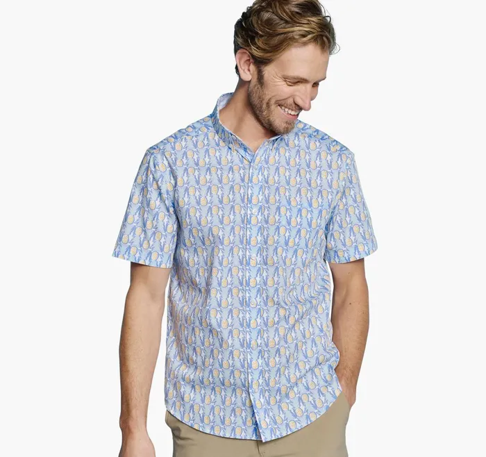Men Printed Cotton ShortSleeve Shirt Bluemulti Pineapple JohnstonandMurphy ShortSleeve Shirts Men Printed Cotton ShortSleeve Shirt Bluemulti Pineapple JohnstonandMurphy ShortSleeve Shirts