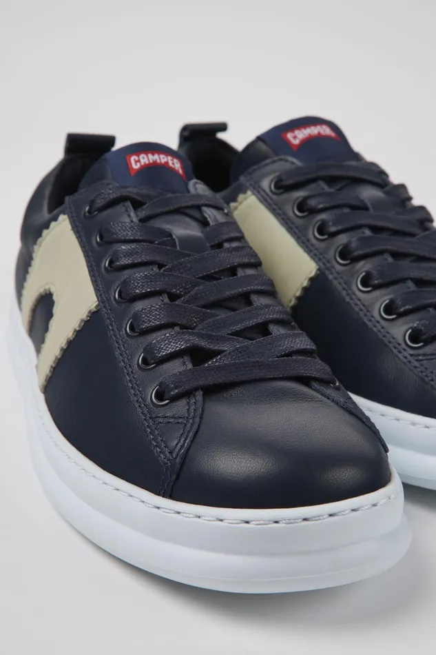 Men Runner Blue Leather Sneakers Camper Sneakers