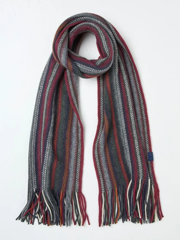 Men Scarves Fat Face Navy Vertical Stripe Scarf