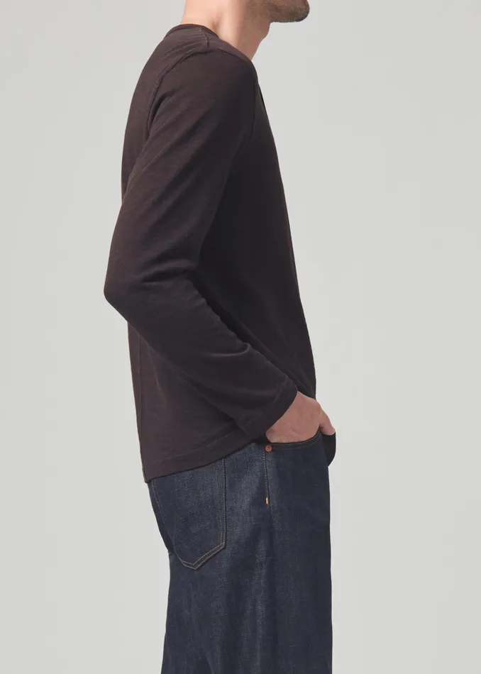 Men Shirts Citizens Of Humanity Classic Henley In Barrister