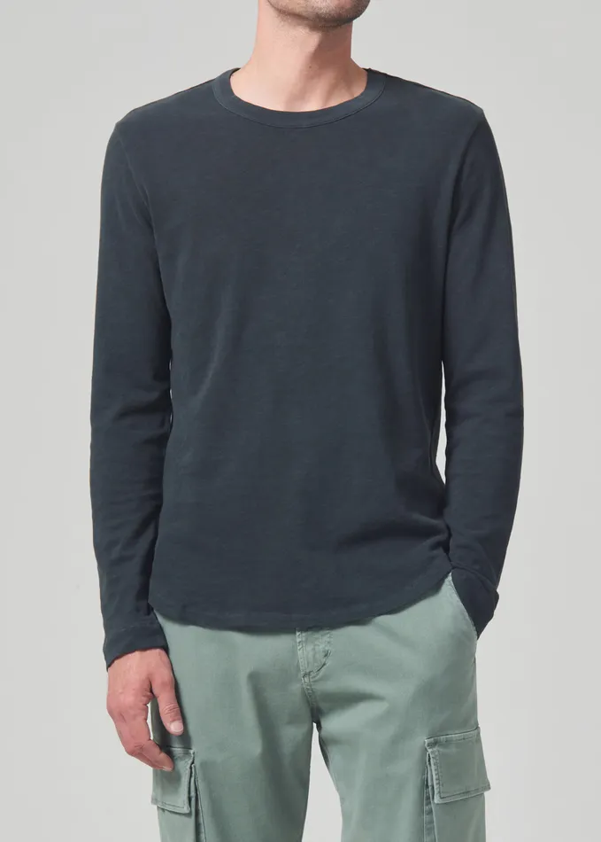 Men Shirts Citizens Of Humanity Olympus Crewneck In Charred Cedar