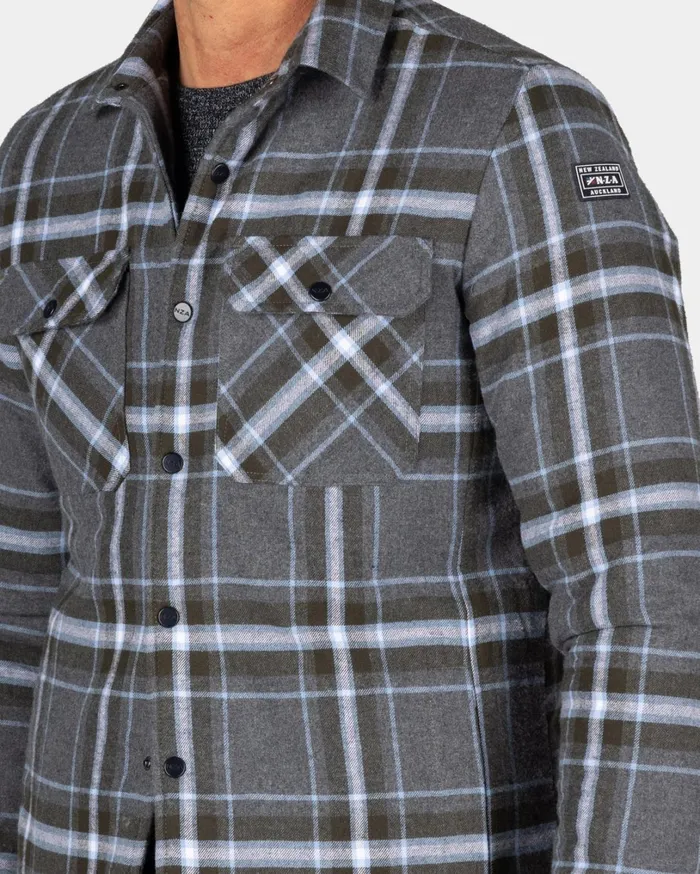 Men Shirts NZA New Zealand Auckland Gray Checkered Flannel Shirt 8211 Grey Melange
