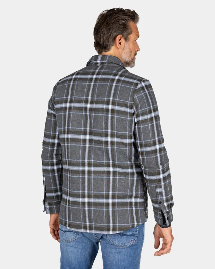 Men Shirts NZA New Zealand Auckland Gray Checkered Flannel Shirt 8211 Grey Melange