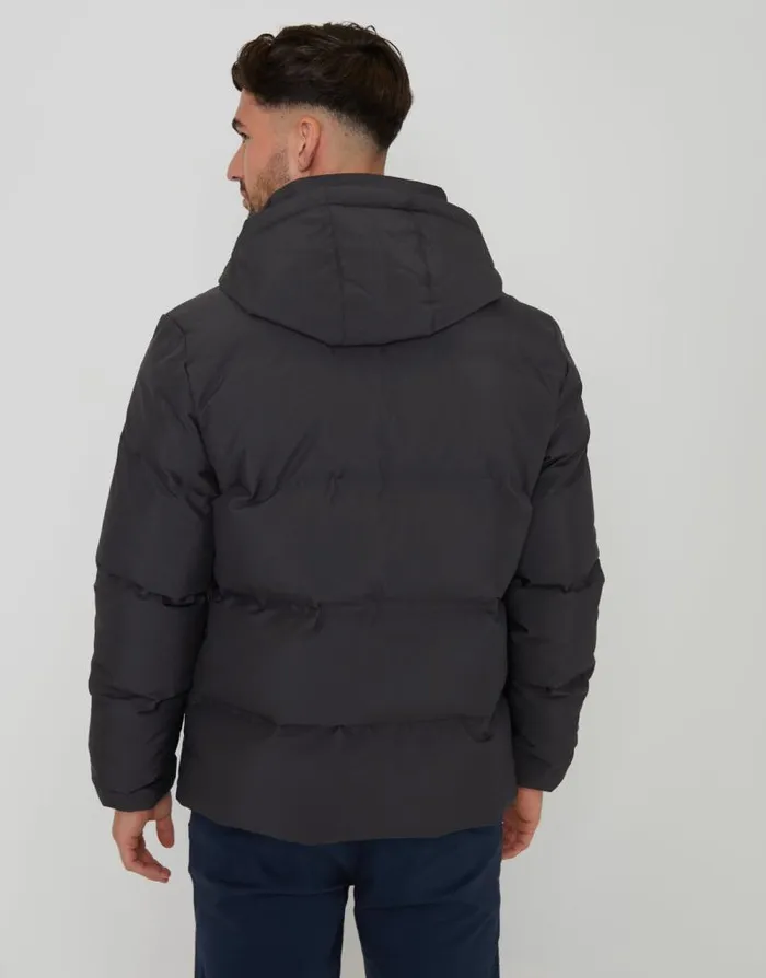 Men Slate Hooded Puffer Jacket Threadbare Coats Men Slate Hooded Puffer Jacket Threadbare Coats