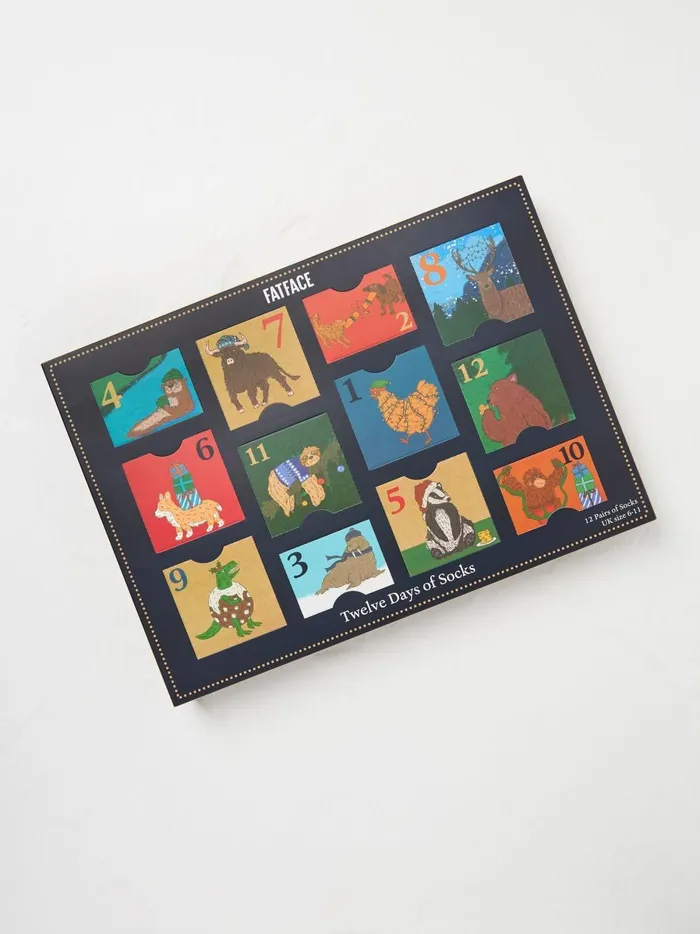 Men Socks Fat Face Multicolour 12 Days Of Socks