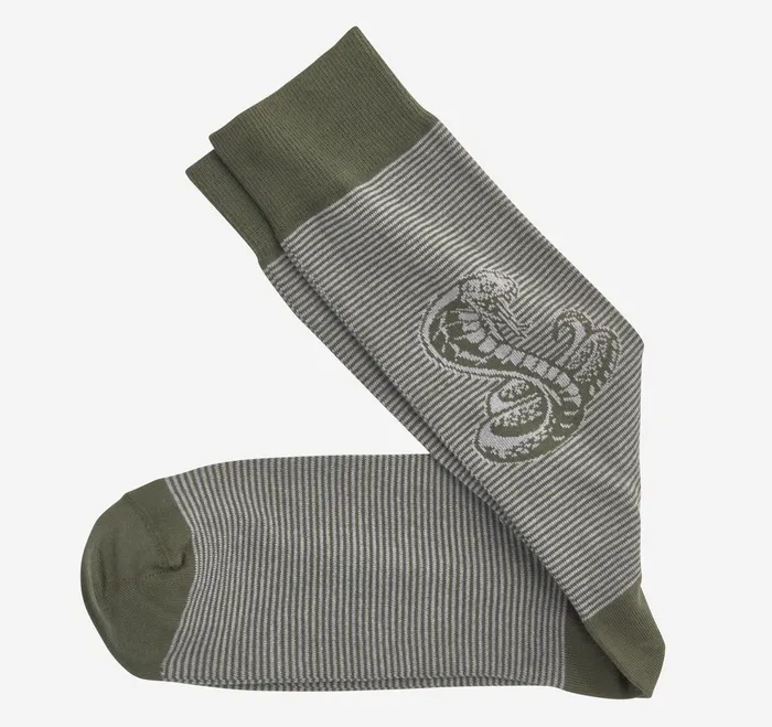 Men Striped Socks Green Cobra JohnstonandMurphy Socks