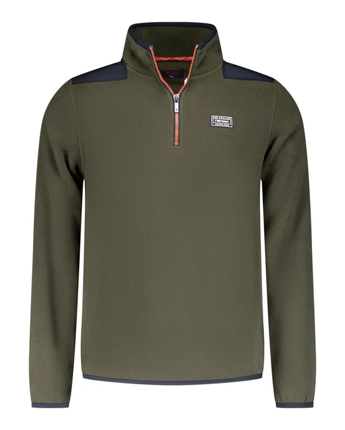 Men Sweatshirts NZA New Zealand Auckland Dark Green Fleece Shirt With HalfZip 8211 Gravel Green Men Sweatshirts NZA New Zealand Auckland Dark Green Fleece Shirt With HalfZip 8211 Gravel Green