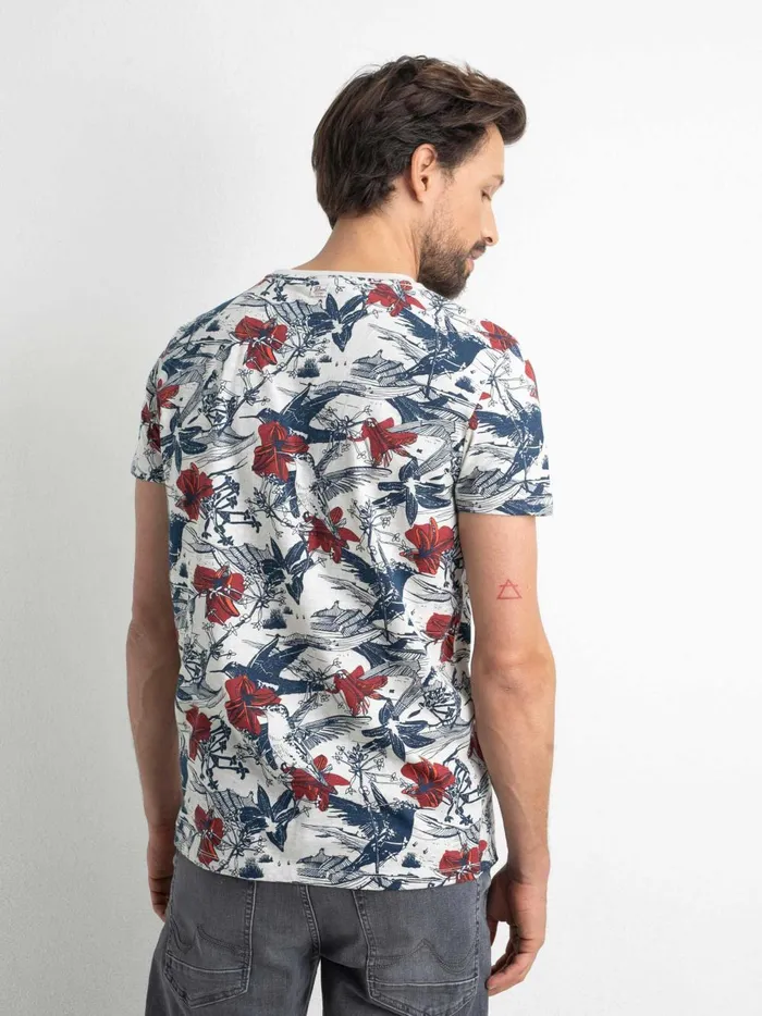 Men TShirts Petrol Industries Botanical TShirt Antique White Melee