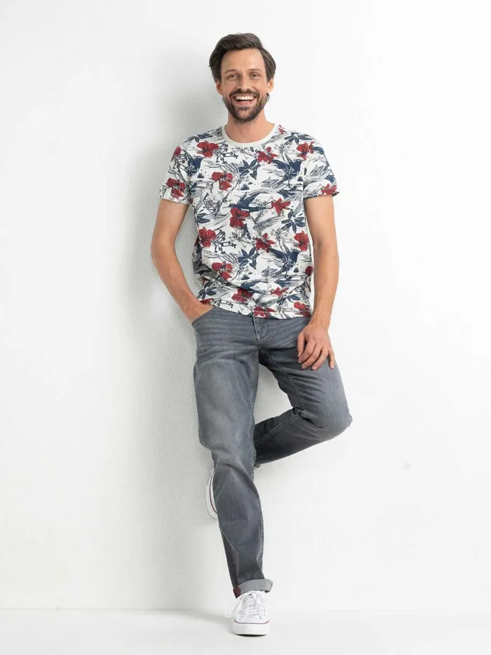 Men TShirts Petrol Industries Botanical TShirt Antique White Melee