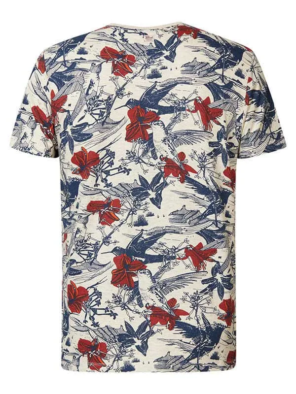 Men TShirts Petrol Industries Botanical TShirt Antique White Melee