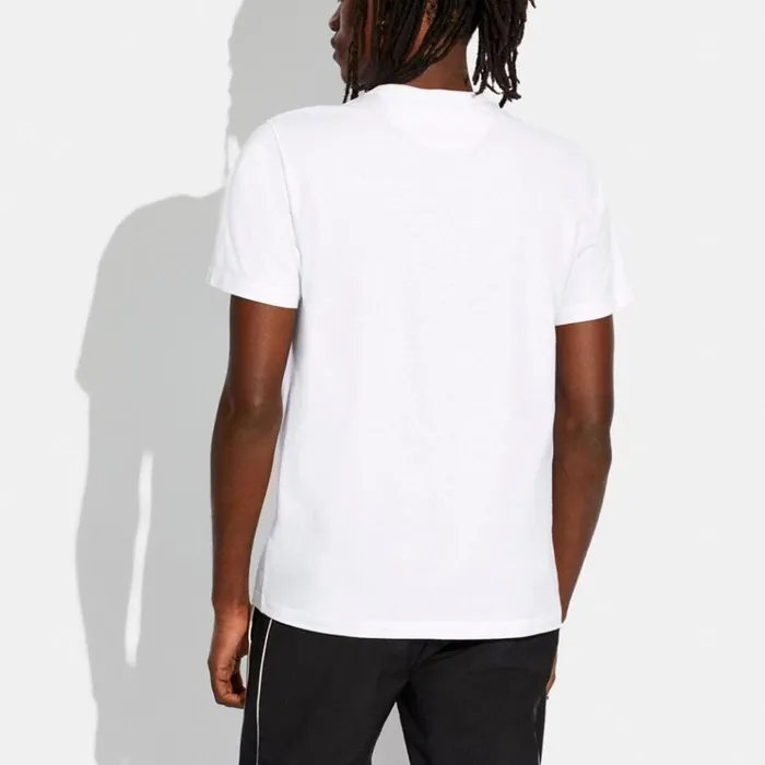 Men Tops and Bottoms Coach Essential Pocket T Shirt In Organic Cotton White