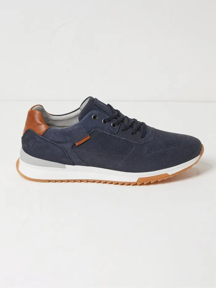 Men Trainers Fat Face Wells Blue Leather Trainers