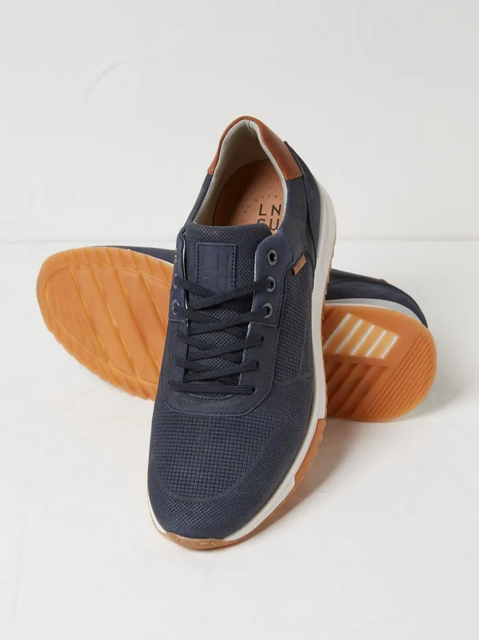 Men Trainers Fat Face Wells Blue Leather Trainers