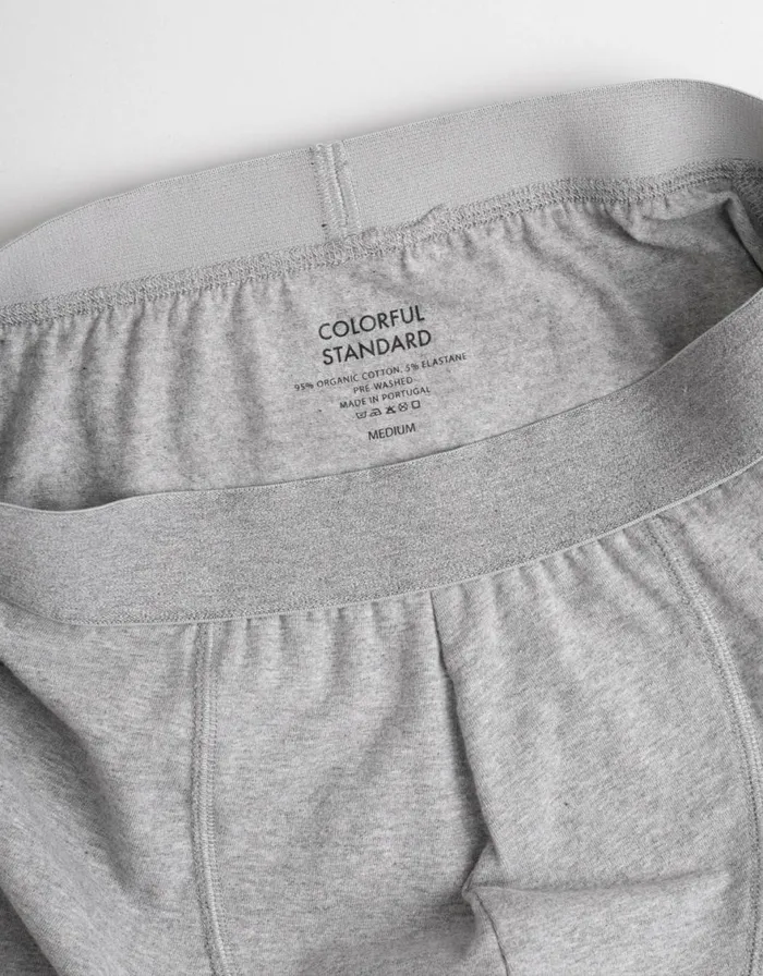 Men Underwear Colorful Standard Classic Organic Boxer Briefs Heather Grey