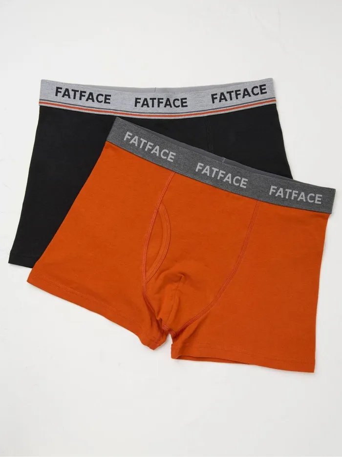 Men Underwear Fat Face Orange Cotton Boxers 2 Pack