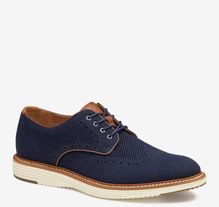 Men Upton Knit Wingtip Navy Knit JohnstonandMurphy LaceUps