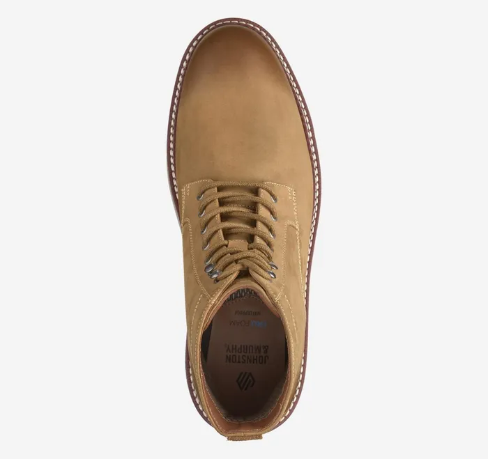 Men Upton Lug Plain Toe Boot Light Tan Oiled Waterproof Full Grain JohnstonandMurphy LaceUps Men Upton Lug Plain Toe Boot Light Tan Oiled Waterproof Full Grain JohnstonandMurphy LaceUps