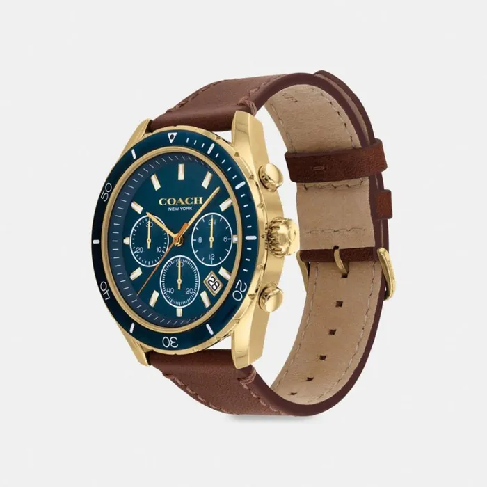 Men Watches Coach Preston Watch 44 Mm Saddle