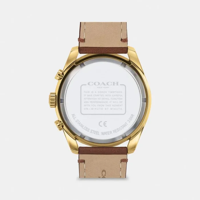 Men Watches Coach Preston Watch 44 Mm Saddle