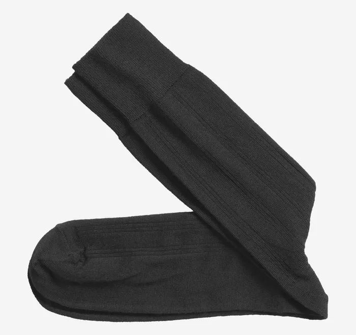 Men Wool Ribbed Socks Black JohnstonandMurphy Socks